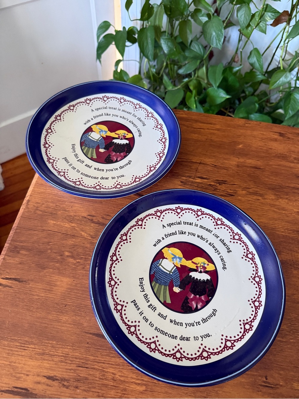 Blue Decorative Ceramic Dessert Plates - Set of 2 A SPECIAL TREAT FRIENDS